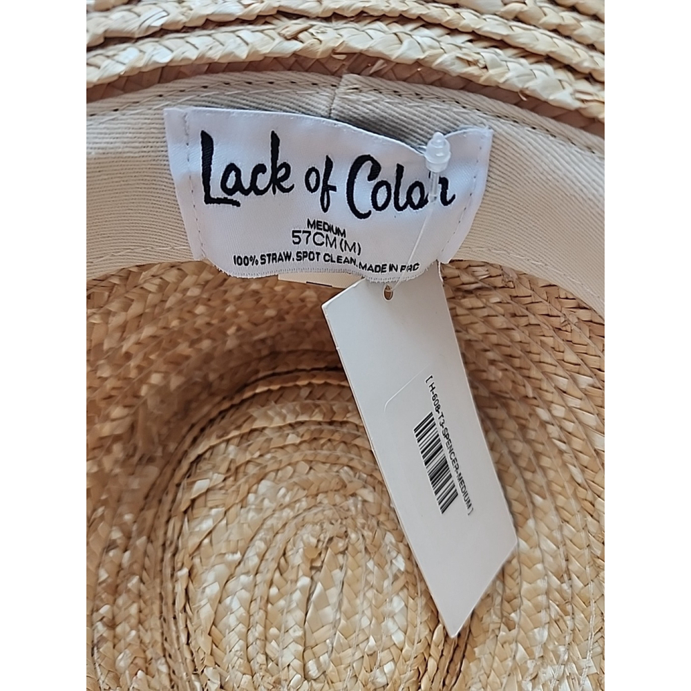 Lack of Color The Spencer Boater hat Natural Straw Wide Brim Sz Med 57cm - Picture 6 of 9